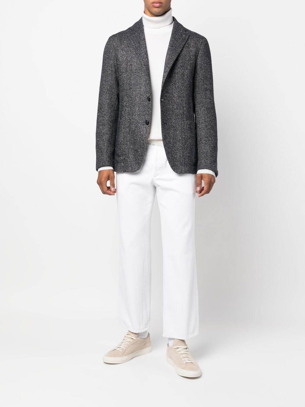 Tagliatore Herringbone Pattern Single Breasted Blazer, 787 farfetch