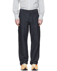 Ts(S) Navy Dobby Herringbone Trousers