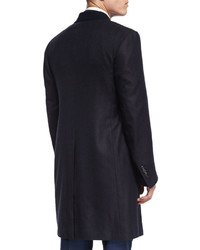 Tom Ford Special Edition Herringbone Cashmere Top Coat Navy