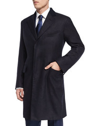 Tom Ford Special Edition Herringbone Cashmere Top Coat Navy