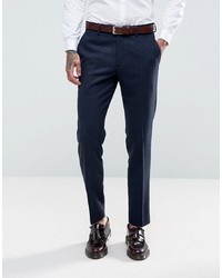 Gianni Feraud Slim Fit Navy Herringbone Suit Trousers