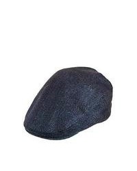 Jaxon Hats Navy Herringbone Flat Cap