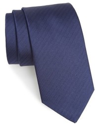 Navy Herringbone Silk Tie