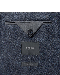 J.Crew Blue Ludlow Slim Fit Herringbone Wool And Cotton Blend Blazer