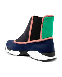 Marni Color Block Neoprene Slip On High Top Sneakers