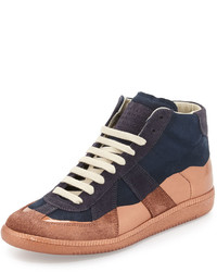 Maison Margiela Replica Multicolored Leather High Top Sneaker Navyrose