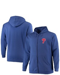 FANATICS Branded Royal Philadelphia Phillies Big Tall Solid Full Zip Hoodie