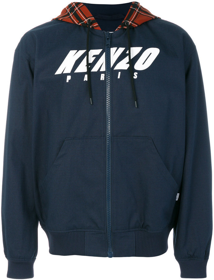 Kenzo Branded Hoodie Navy