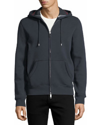 Burberry Claredon Jersey Hoodie Wcheck Lining Navy