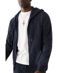 True Religion Brand Jeans Half Half Logo Zip Hoodie