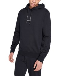 Armani Exchange Milano New York Graphic Cotton Hoodie In Solid Blue Navy At Nordstrom