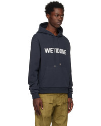 We11done Navy Fitted Basic Hoodie