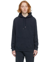 Sunspel Navy French Terry Hoodie