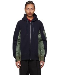 Sacai Navy Ma 1 Hoodie