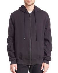 Public School Ollan Ruched Zup Solid Hoodie