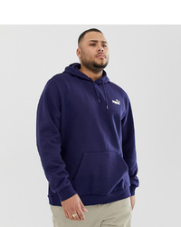 Puma Plus Essentials Hoodie With Small Logo In Navy
