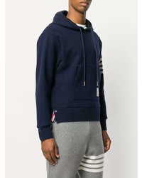 Thom Browne Relaxed Fit Engineered 4 Bar Stripe Cashmere Shell Hoodie Pullover