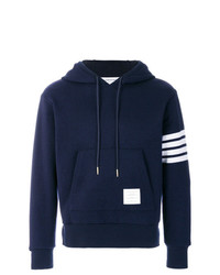 Thom Browne Relaxed Fit Engineered 4 Bar Stripe Cashmere Shell Hoodie Pullover