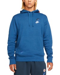 Nike Sportswear Essentials Embroidered Swooshes Pullover Hoodie In Court Bluecourt Blue At Nordstrom