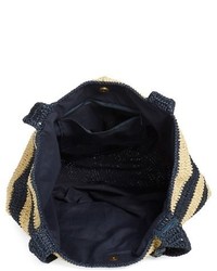 Caslon Stripe Crochet Straw Shoulder Bag