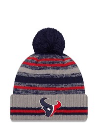 New Era Gray Houston Texans 2021 Nfl Sideline Sport Pom Cuffed Knit Hat At Nordstrom