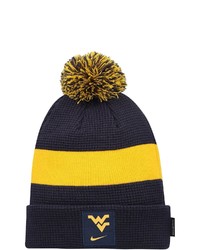 Nike Navy West Virginia Mountaineers 2021 Team Sideline Cuffed Knit Hat With Pom At Nordstrom
