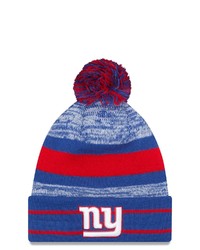 New Era Royal New York Giants Team Logo Cuffed Knit Hat With Pom At Nordstrom