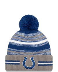 New Era Royalgray Indianapolis Colts 2021 Nfl Sideline Sport Official Pom Cuffed Knit Hat At Nordstrom