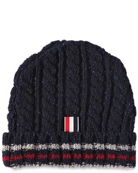 Thom Browne Wool Cable Knit Beanie Hat