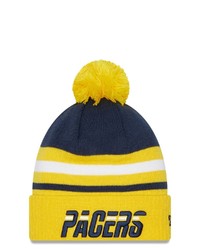 New Era Yellow Indiana Pacers 202122 City Edition Official Cuffed Pom Knit Hat In Navy At Nordstrom