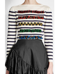 Marc Jacobs Striped Cotton Top With Sequins