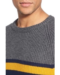 French Connection Rod Stripe Cotton Blend Crewneck Sweater