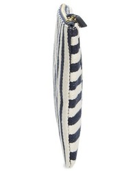 Clare Vivier Clare V Striped Clutch With Pins Blue