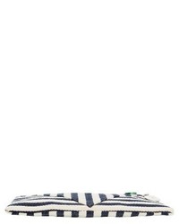Clare Vivier Clare V Striped Clutch With Pins Blue