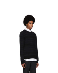 Norse Projects Black And Navy Cashmere And Wool Sigfred Fairisle Sweater