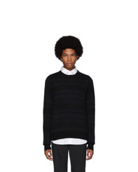 Norse Projects Black And Navy Cashmere And Wool Sigfred Fairisle Sweater