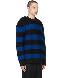 Burberry Black Navy Striped Cotton Sweater