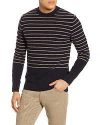 Oliver Spencer Blenheim Stripe Slim Fit Crewneck Wool Sweater