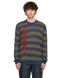 Marc Jacobs Heaven Blue Khaki Striped Heaven Charm Sweater