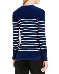 Vince Camuto Button Detail Stripe Sweater
