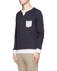 Nobrand Contrast Striped Cotton Pullover