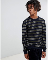 Pull&Bear Jumper In Navy With Stripes