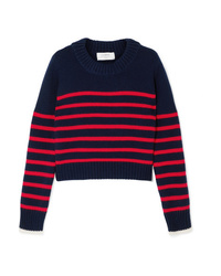 LA LIGNE Mini Marin Striped Wool And Cashmere Blend Sweater