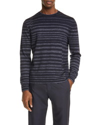 Ermenegildo Zegna Nautical Stripe Wool Blend Crewneck Sweater
