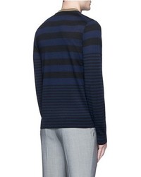 Paul Smith Ps By Contrast Neck Stripe Wool Sweater