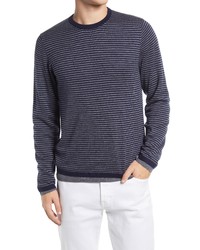 Vince Regular Fit Double Layer Stripe Crew Pullover