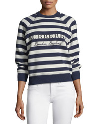 Burberry Selune Striped Logo Intarsia Sweater