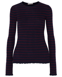 Vince Striped Ribbed Cashmere Sweater