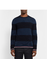 Thom Browne Striped Ribbed Knit Wool Sweater