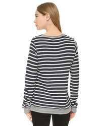 The Lady The Sailor Striped Crew Pullover
